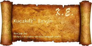 Kuczkó Ervin névjegykártya