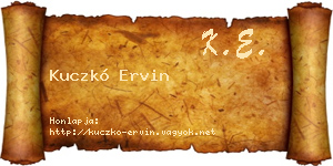 Kuczkó Ervin névjegykártya